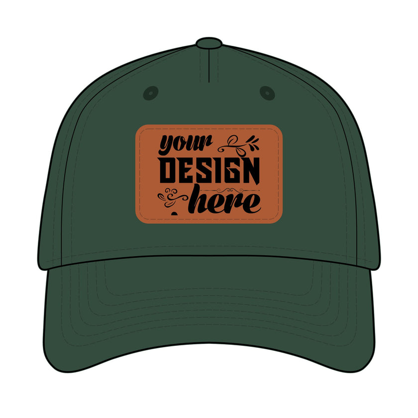 Customizable OTTO 31-069 Mid Profile Cap with PU Leather Patch Front