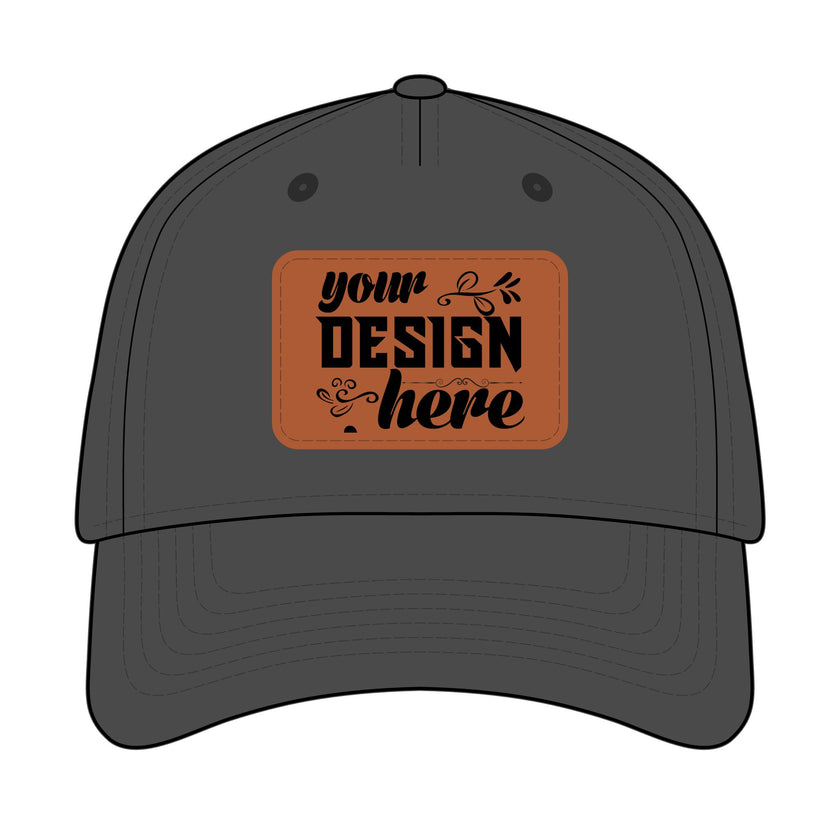 Customizable OTTO 31-069 Mid Profile Cap with PU Leather Patch Front