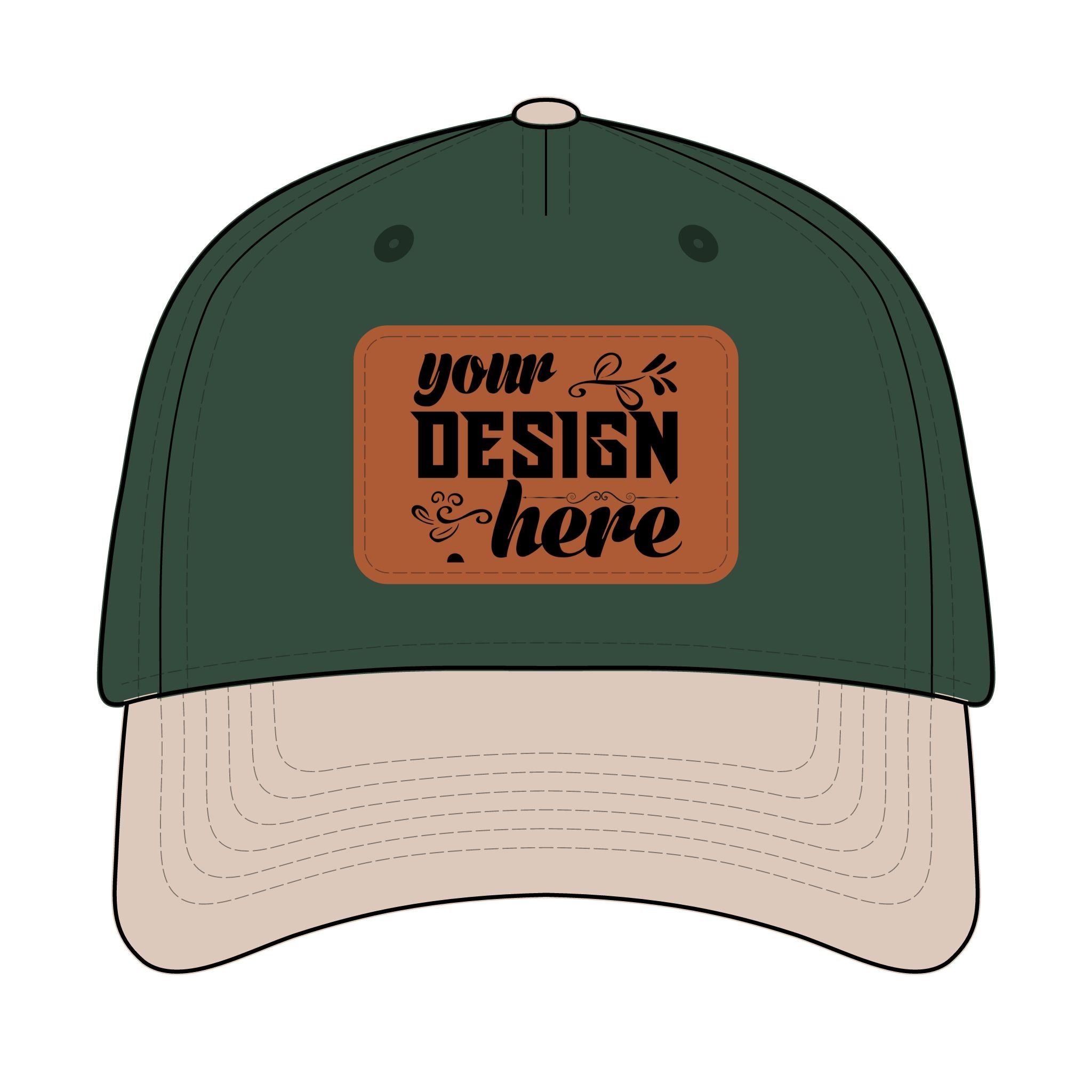 Customizable OTTO 31-069 Mid Profile Cap with PU Leather Patch Front