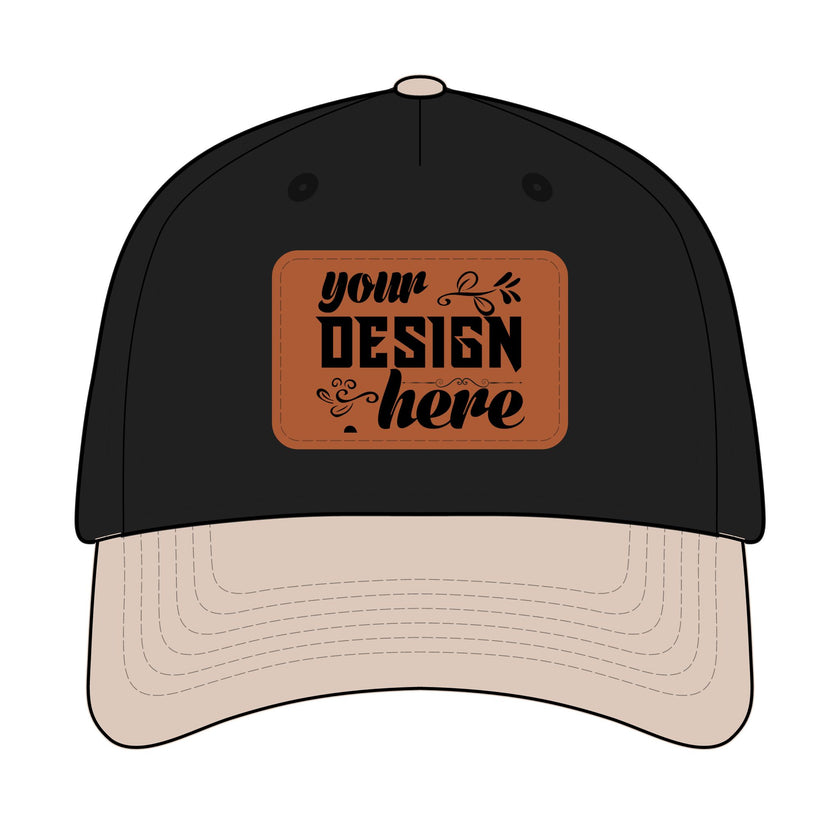 Customizable OTTO 31-069 Mid Profile Cap with PU Leather Patch Front