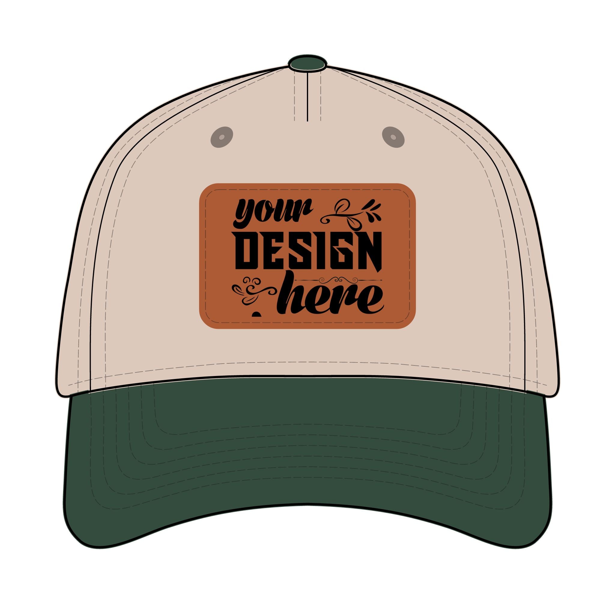 Customizable OTTO 31-069 Mid Profile Cap with PU Leather Patch Front