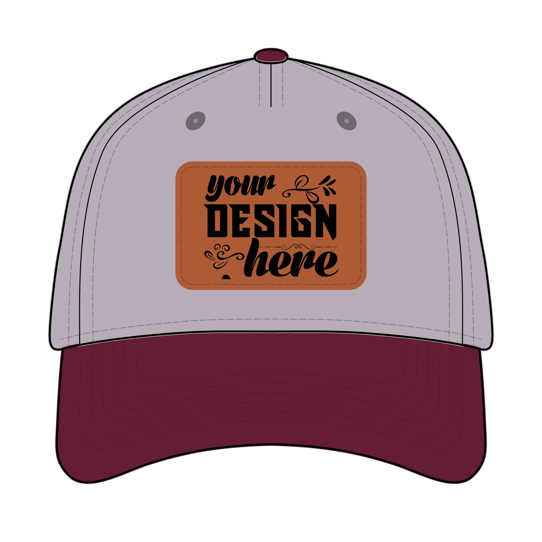 Customizable OTTO 31-069 Mid Profile Cap with PU Leather Patch Front