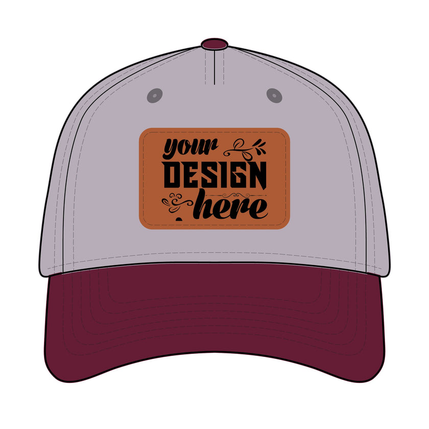 Customizable OTTO 31-069 Mid Profile Cap with PU Leather Patch Front