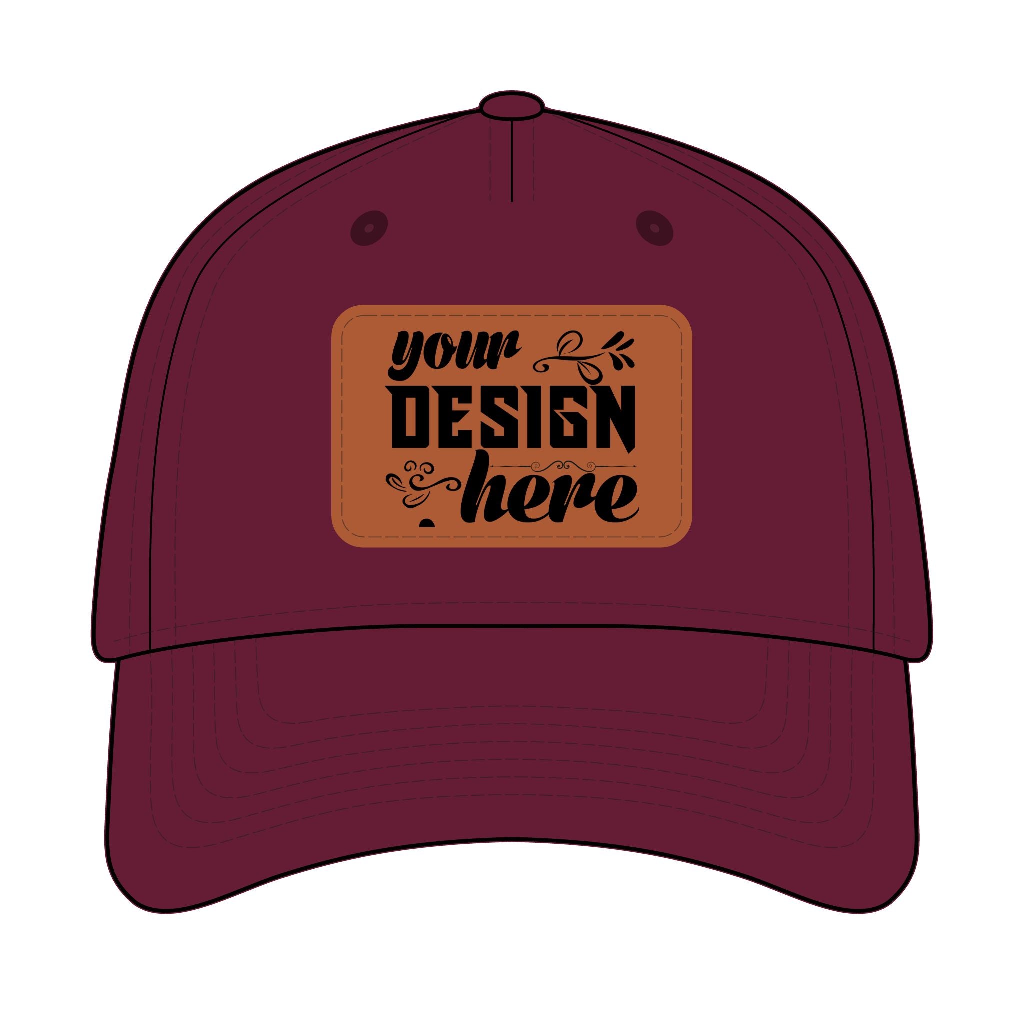 Customizable OTTO 31-069 Mid Profile Cap with PU Leather Patch Front