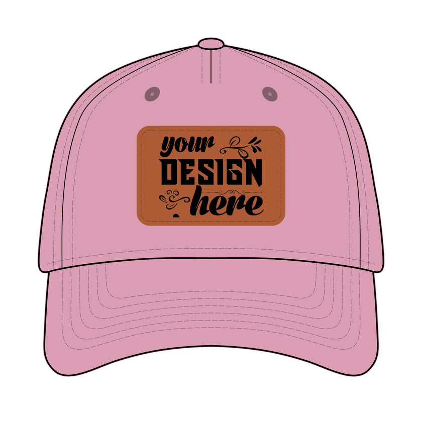 Customizable OTTO 31-069 Mid Profile Cap with PU Leather Patch Front