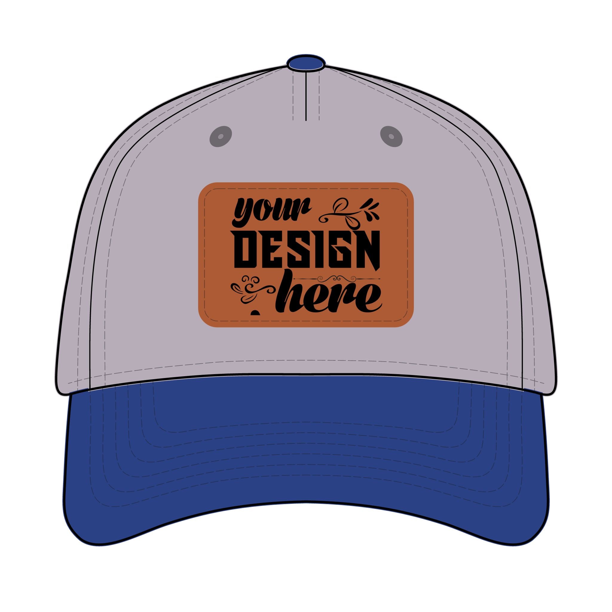 Customizable OTTO 31-069 Mid Profile Cap with PU Leather Patch Front