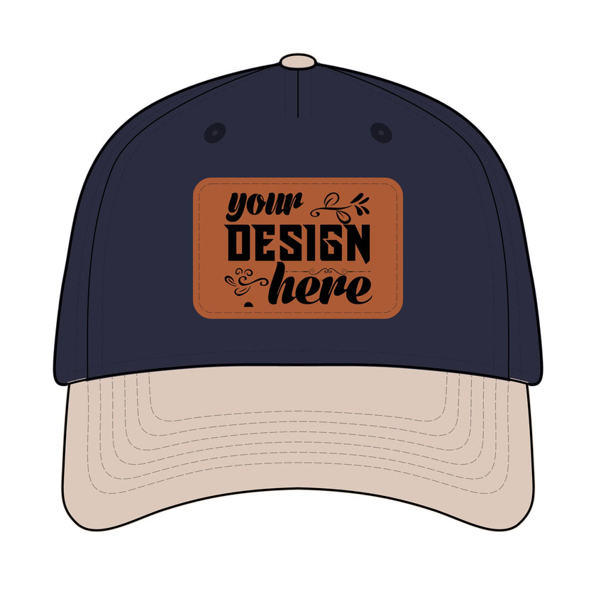 Customizable OTTO 31-069 Mid Profile Cap with PU Leather Patch Front