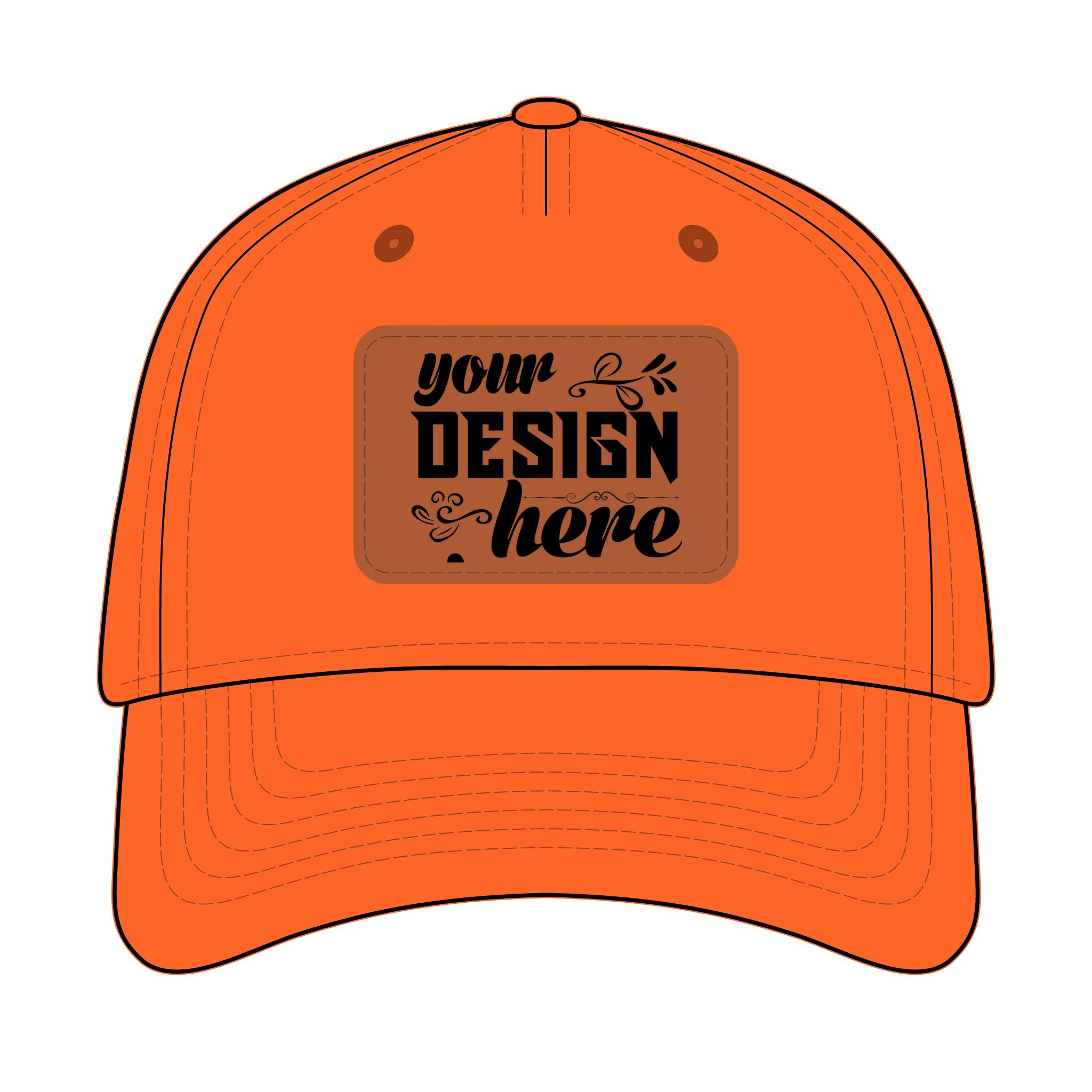 Customizable OTTO 31-069 Mid Profile Cap with PU Leather Patch Front