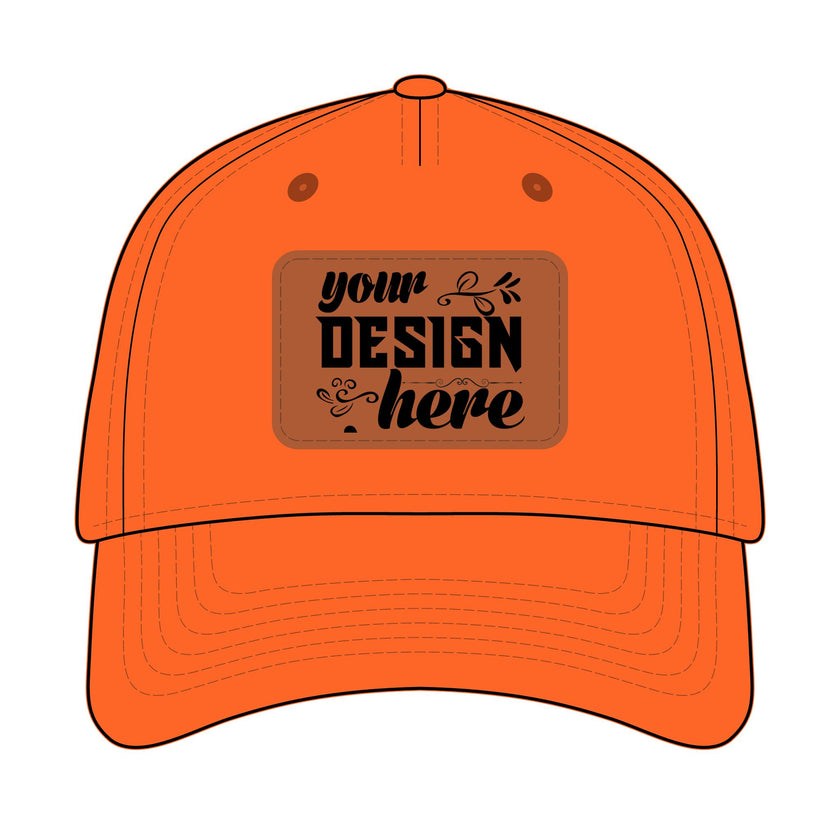 Customizable OTTO 31-069 Mid Profile Cap with PU Leather Patch Front