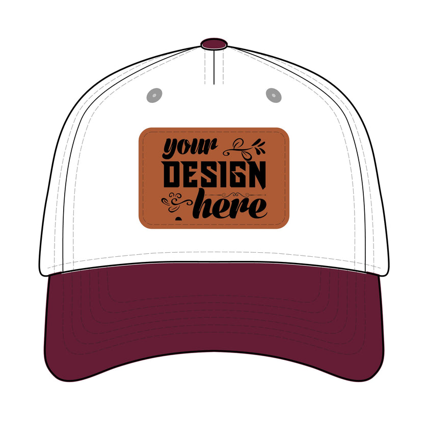 Customizable OTTO 31-069 Mid Profile Cap with PU Leather Patch Front