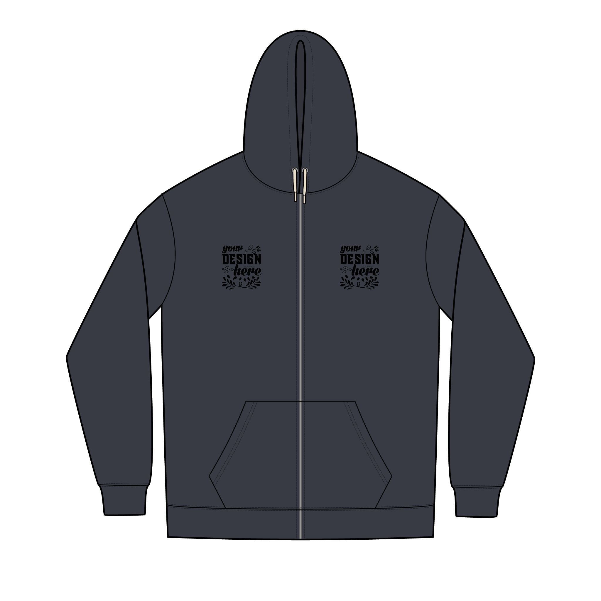Customizable District DT8102 Mens Re Fleece Full Zip Hoodie