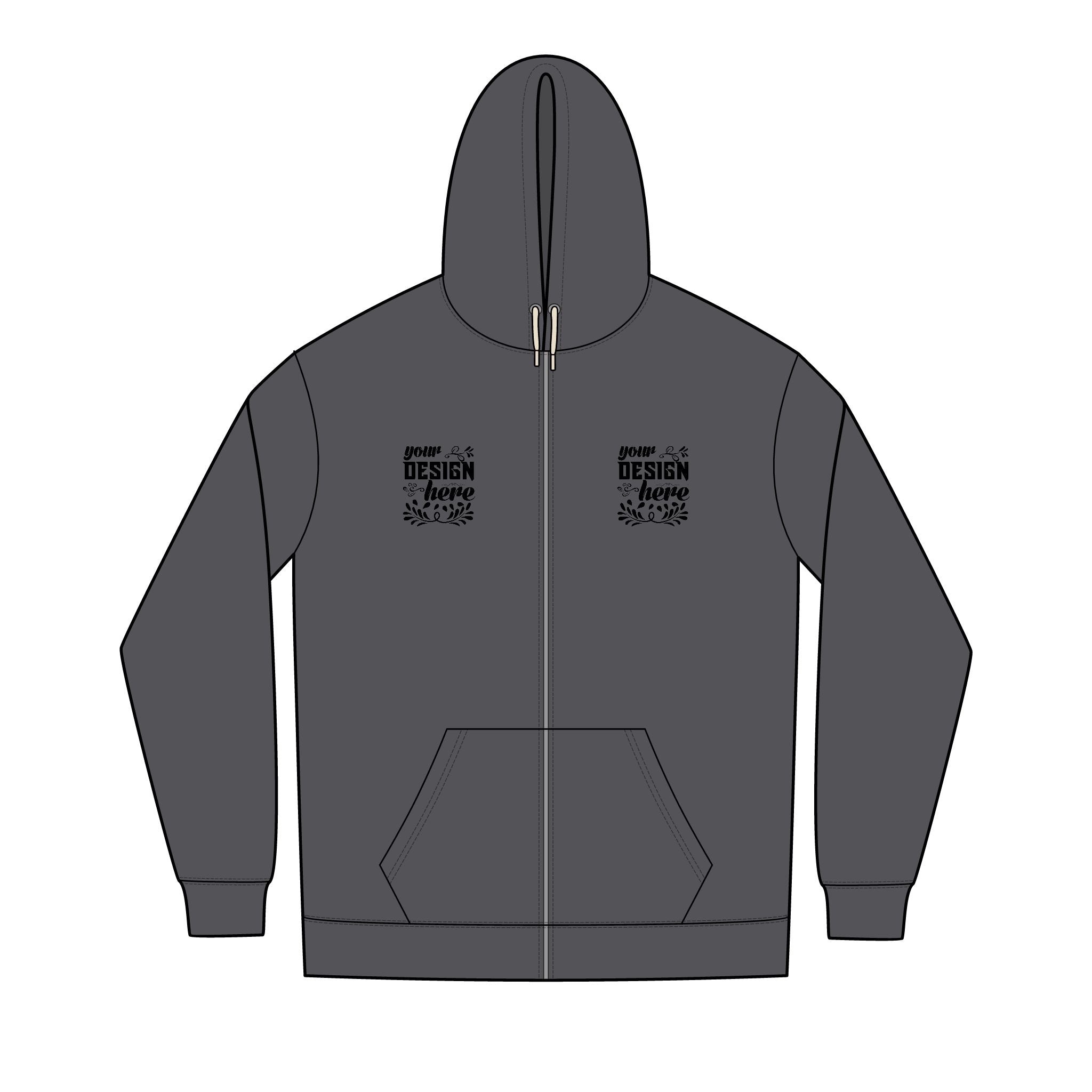Customizable District DT8102 Mens Re Fleece Full Zip Hoodie