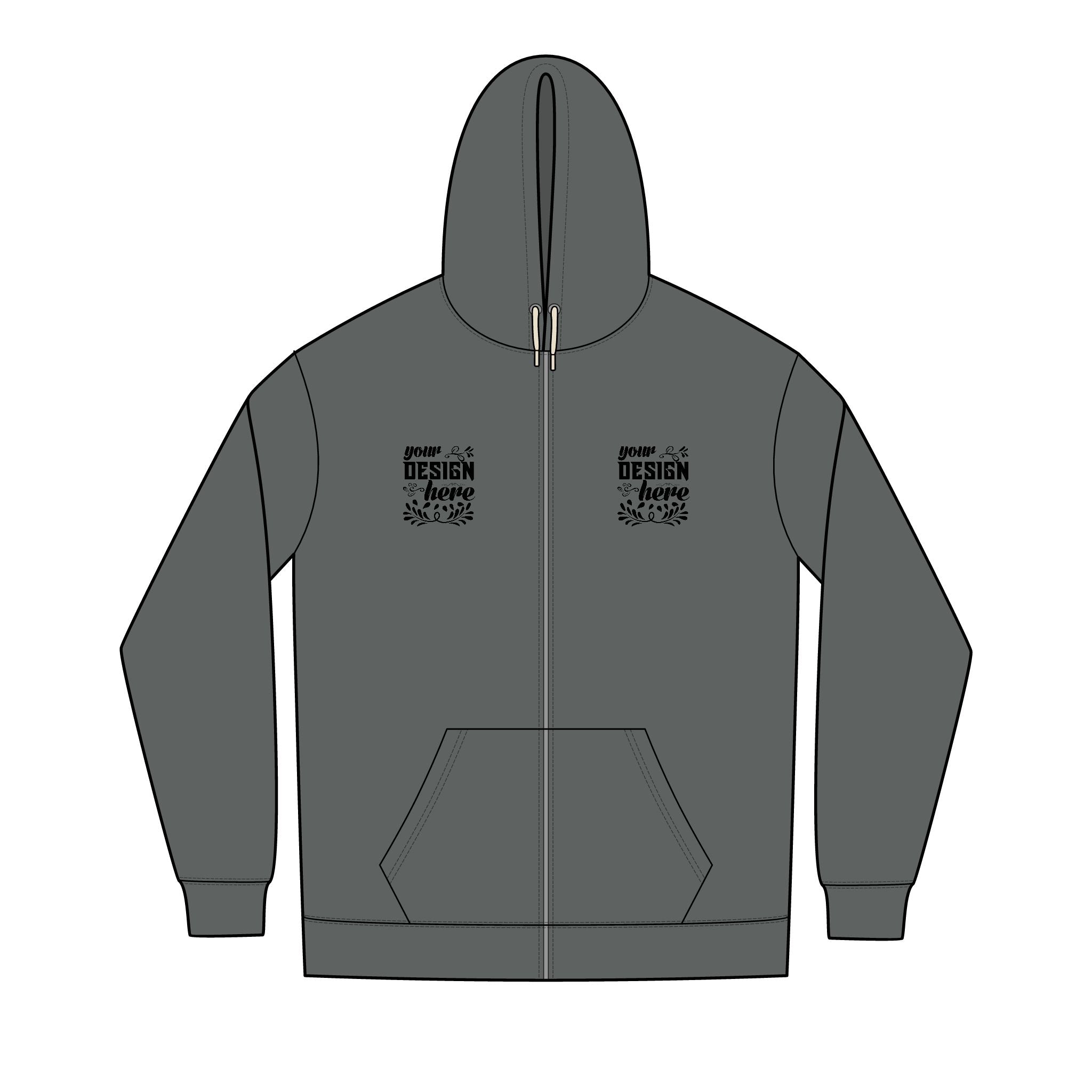Customizable District DT8102 Mens Re Fleece Full Zip Hoodie