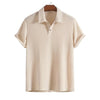 Nameria Men's Lapel Rhombic Knit Short Sleeve Polo