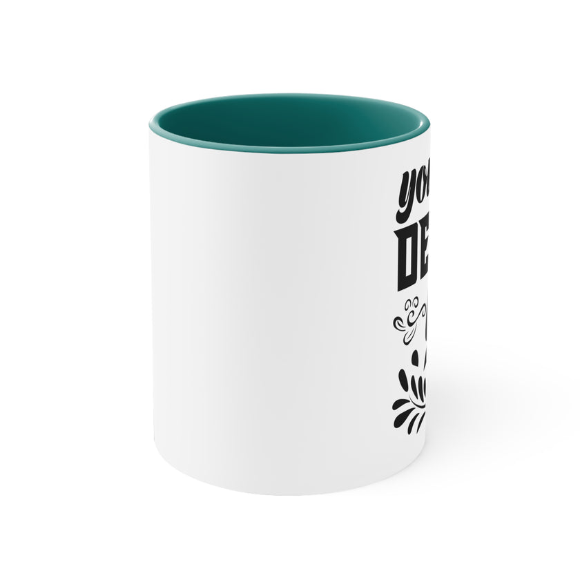 Customizable 11oz Accent Ceramic Mug with Colored Interior and Handle