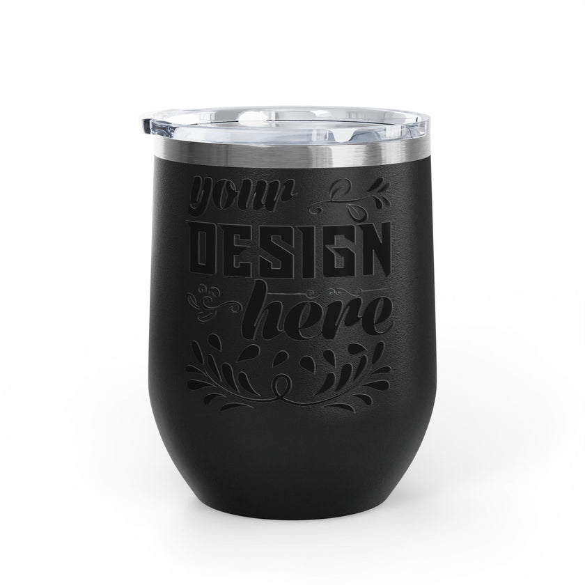 Customizable Polar Camel 12oz Stainless Steel Wine Tumbler Cup Lid