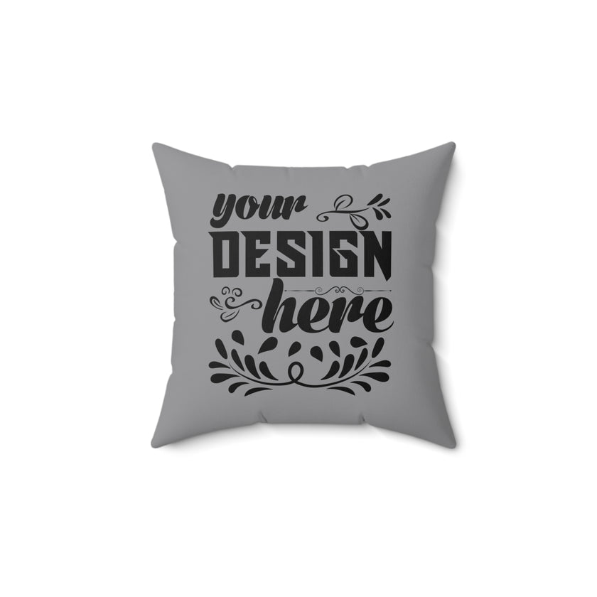 Customizable Spun Polyester Square Pillow with Double Sided Print and Zipper