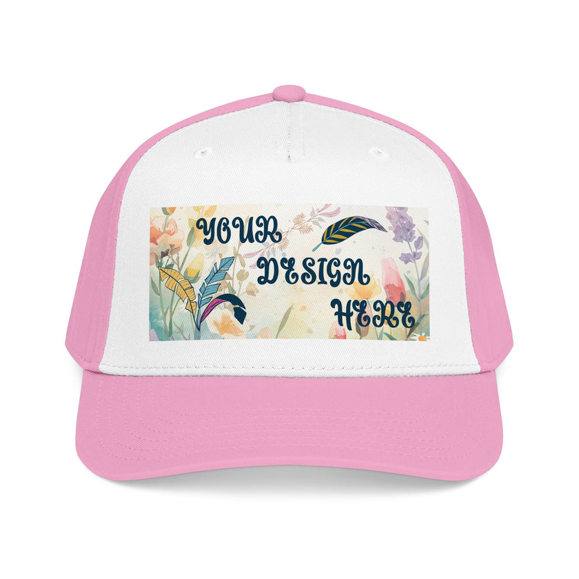 Customizable OTTO 31-069 Mid Profile 5 Panel Baseball Cap