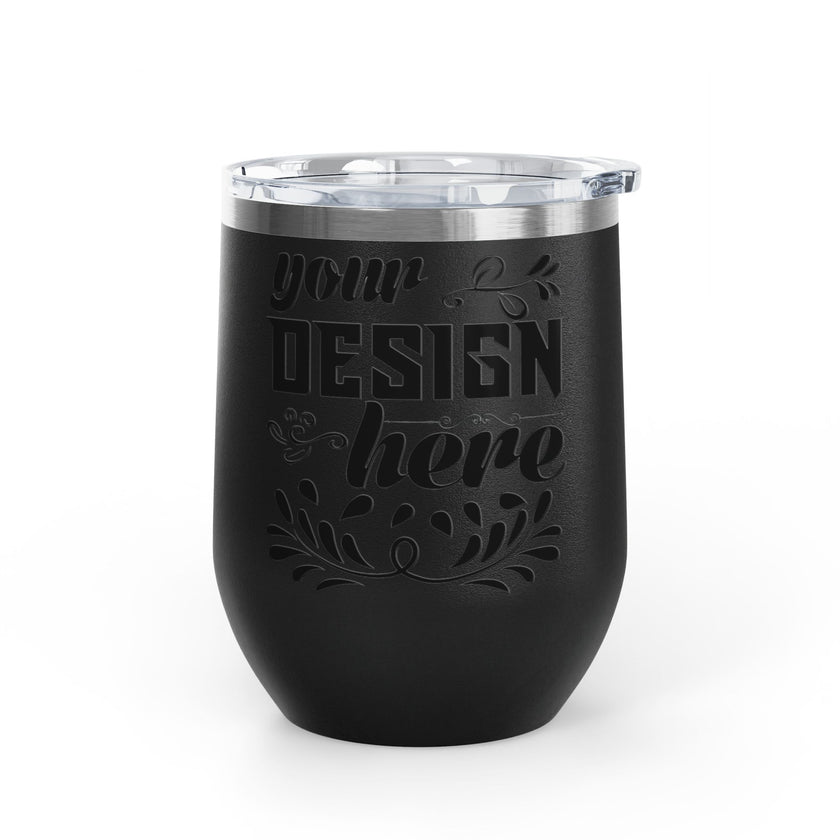 Customizable Polar Camel 12oz Stainless Steel Wine Tumbler Cup Lid