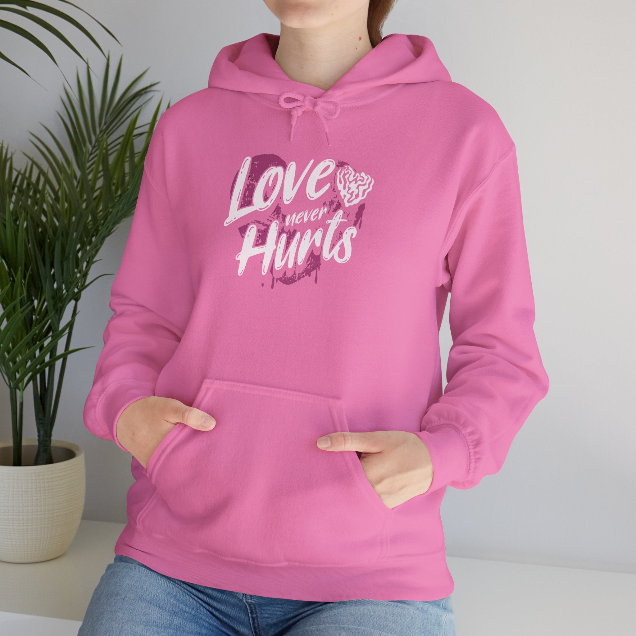 Gildan 18500 Unisex  Hooded Sweatshirt | Love Never Hurts Graphic Print