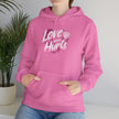 Gildan 18500 Unisex  Hooded Sweatshirt | Love Never Hurts Graphic Print