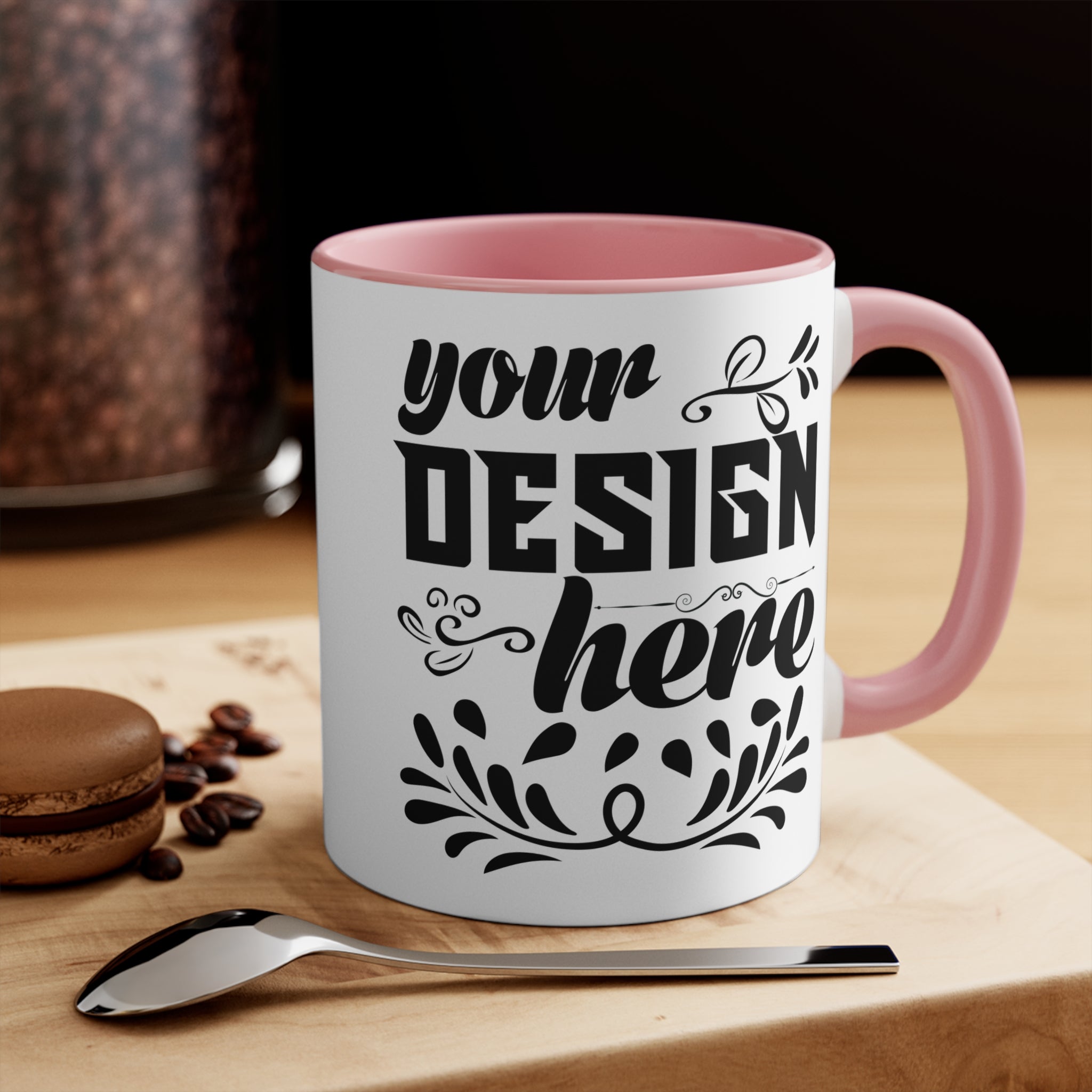 Customizable Accent Ceramic Mug 11oz 15oz Colored Interior and Handle