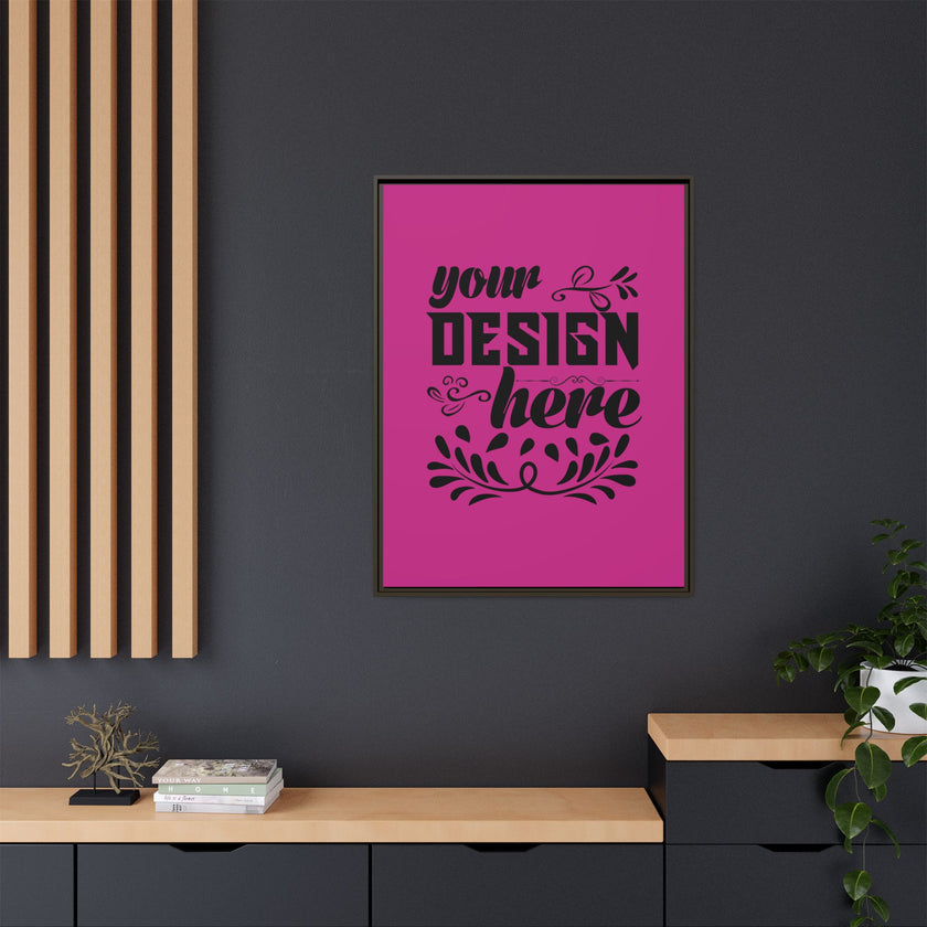 Customizable Framed Matte Canvas Print with Pinewood Frame Sawtooth Hanger