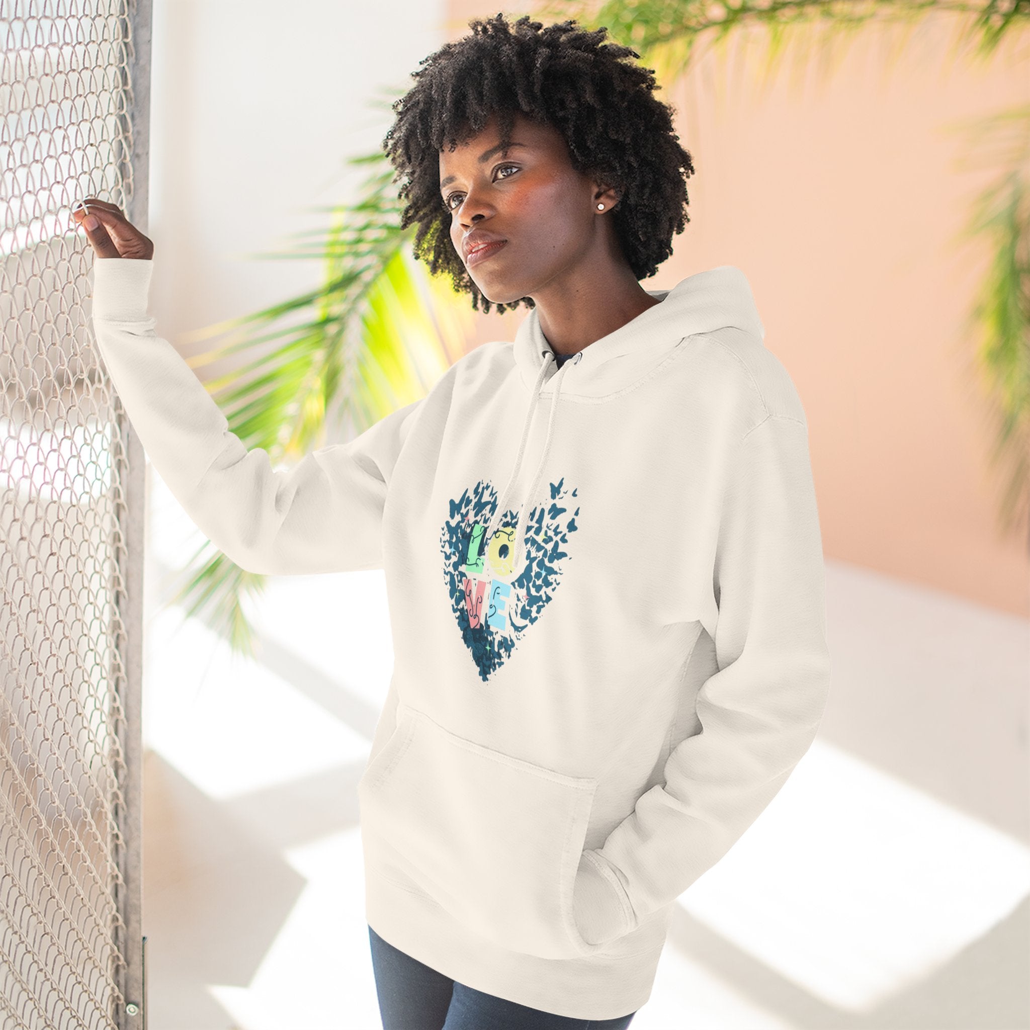 Lane Seven LS14001 Unisex  Fleece Hoodie | Butterfly Love Graphic Print