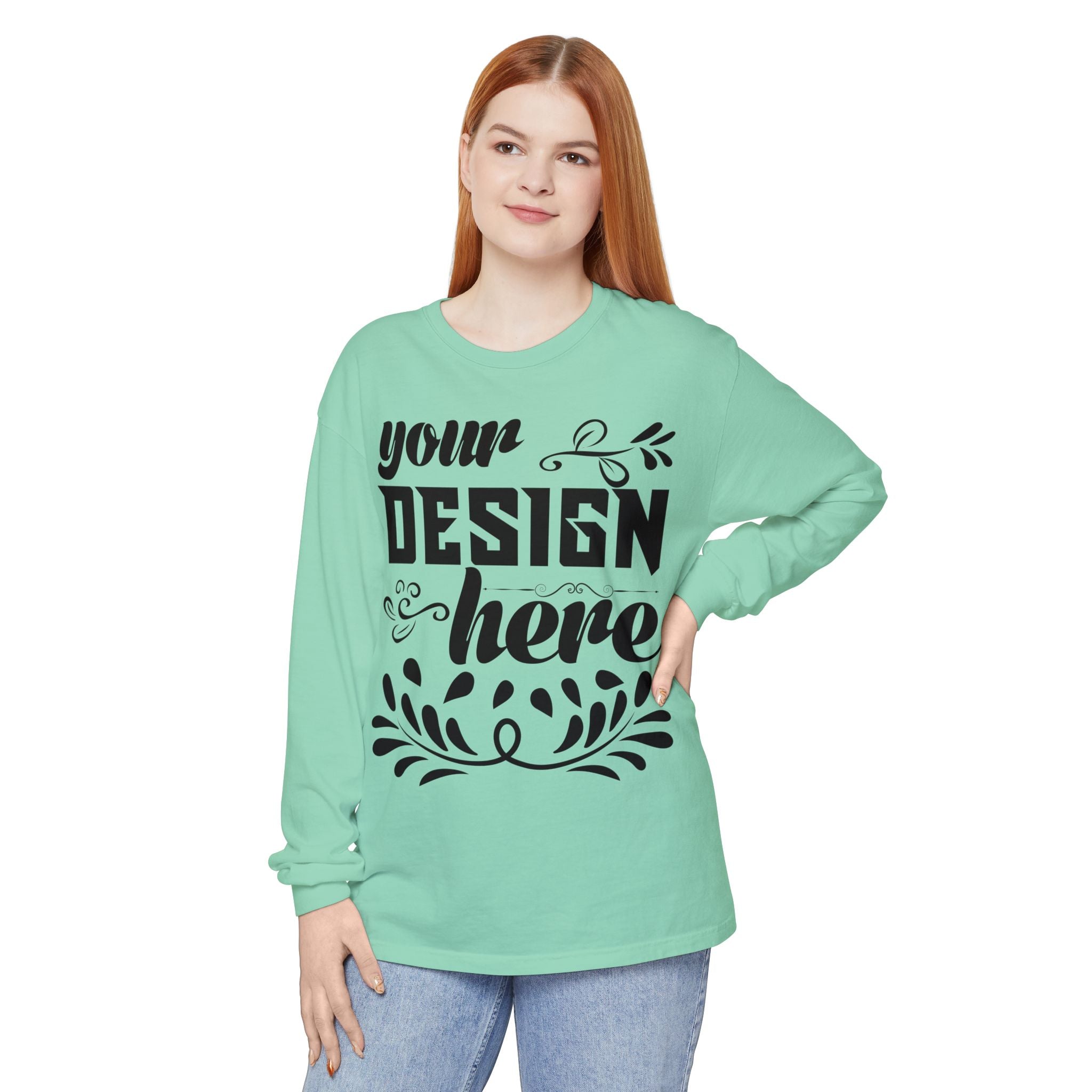 Customizable Comfort Colors 6014 Unisex Garment Dyed Long Sleeve T Shirt