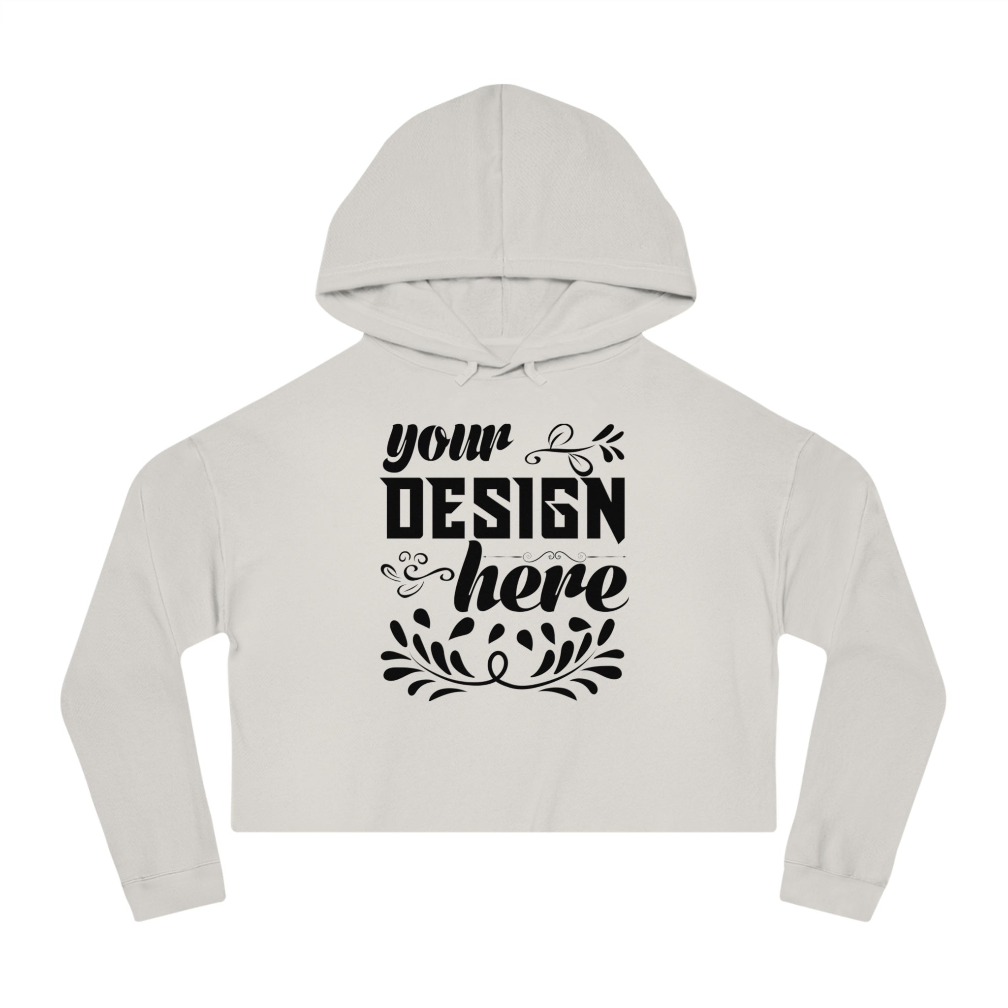 Customizable Independent Trading Women Cropped Hooded Sweatshirt