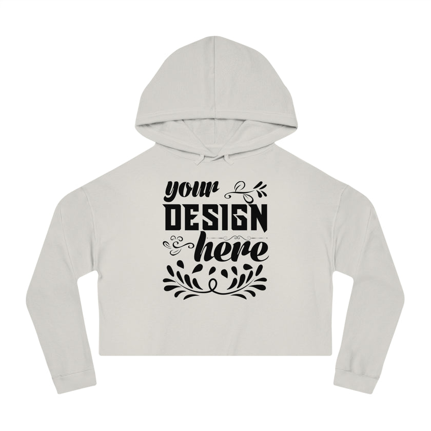Customizable Independent Trading Women Cropped Hooded Sweatshirt