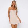 Nameria Polka Dot V Neck Spaghetti Strap Short Dress