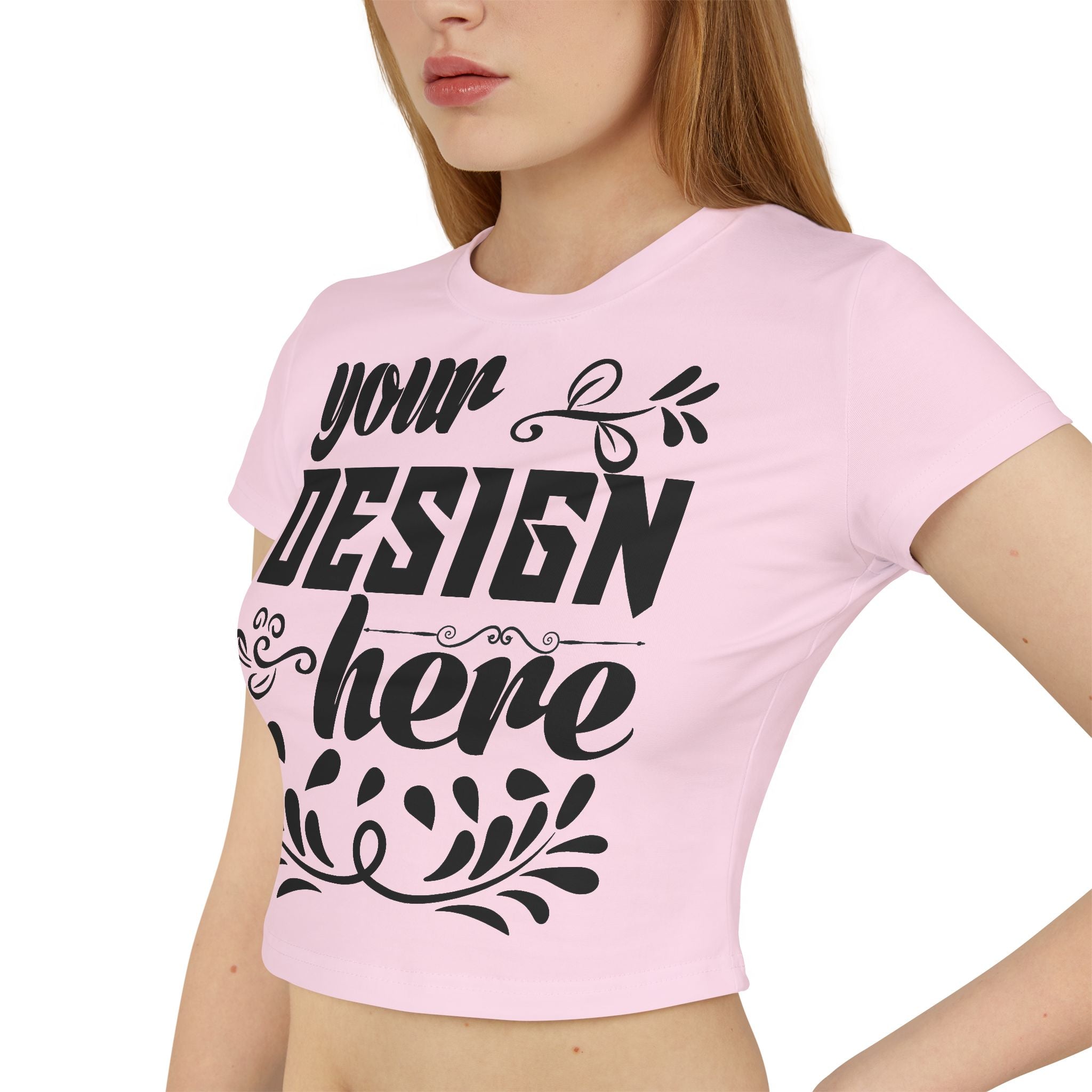 Customizable Womens Baby Tee Organic Cotton Slim Fit T Shirt