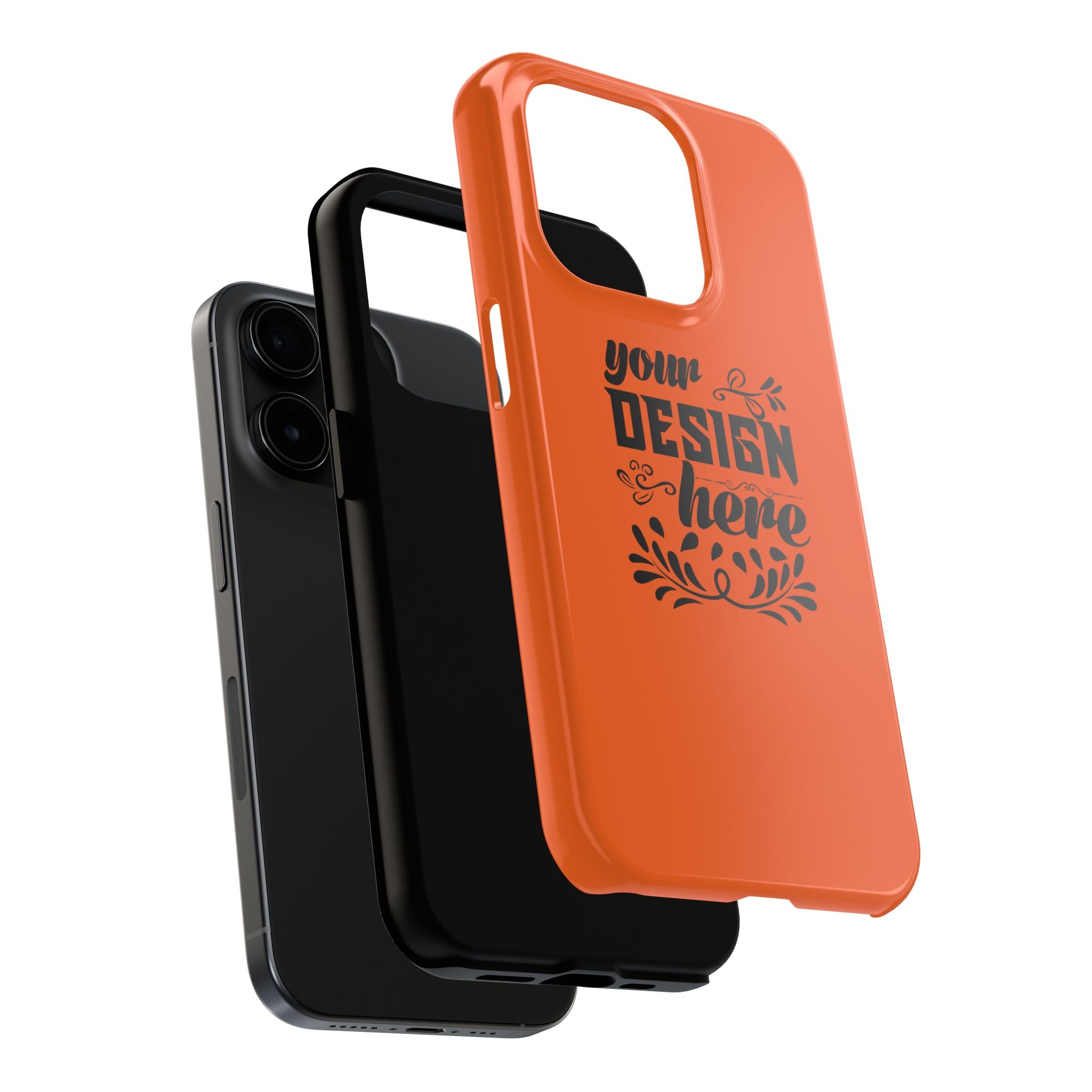 Customizable Tough Phone Case Glossy Dual Layer Wireless Charging