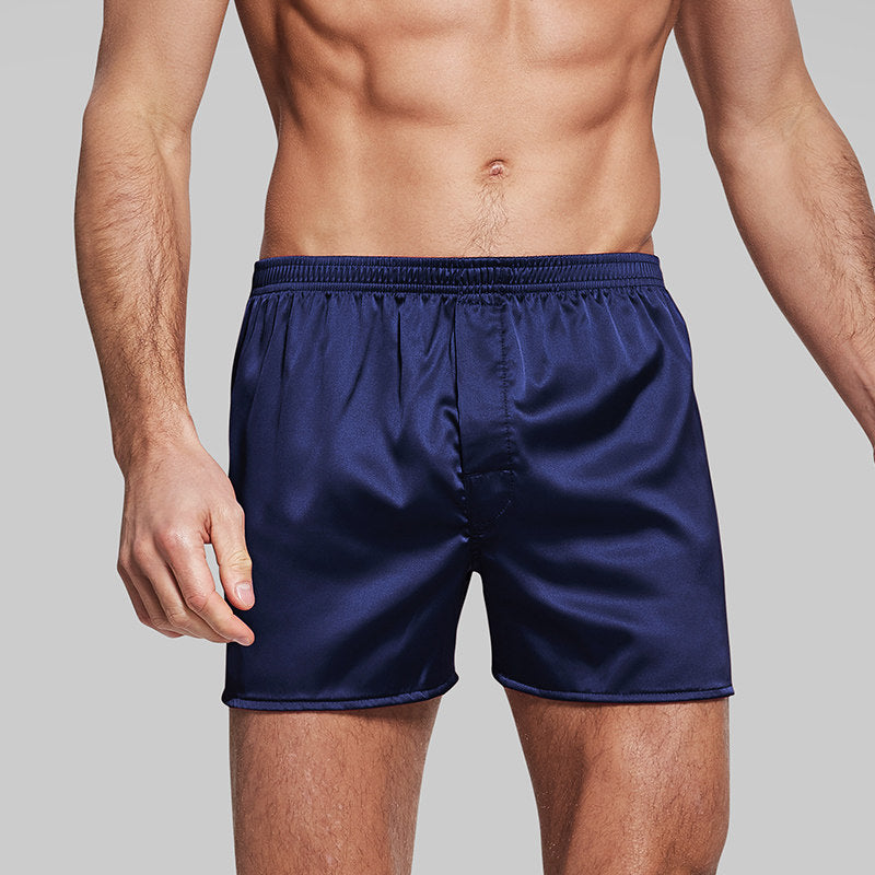 Nameria Ice Silk Boxer Briefs Mid Waist Seamless Solid Color