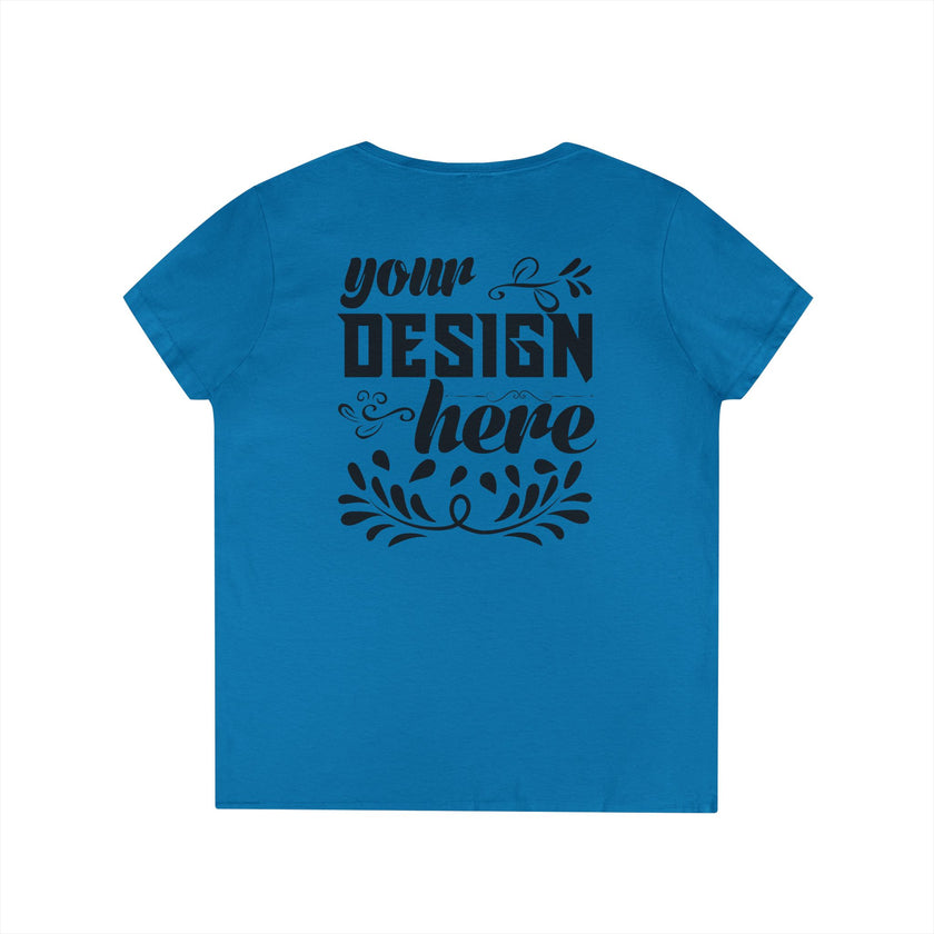 Customizable Gildan 5V00L Womens V Neck T Shirt Semi Fitted Cotton