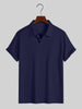 Nameria Men's Lapel Rhombic Knit Short Sleeve Polo