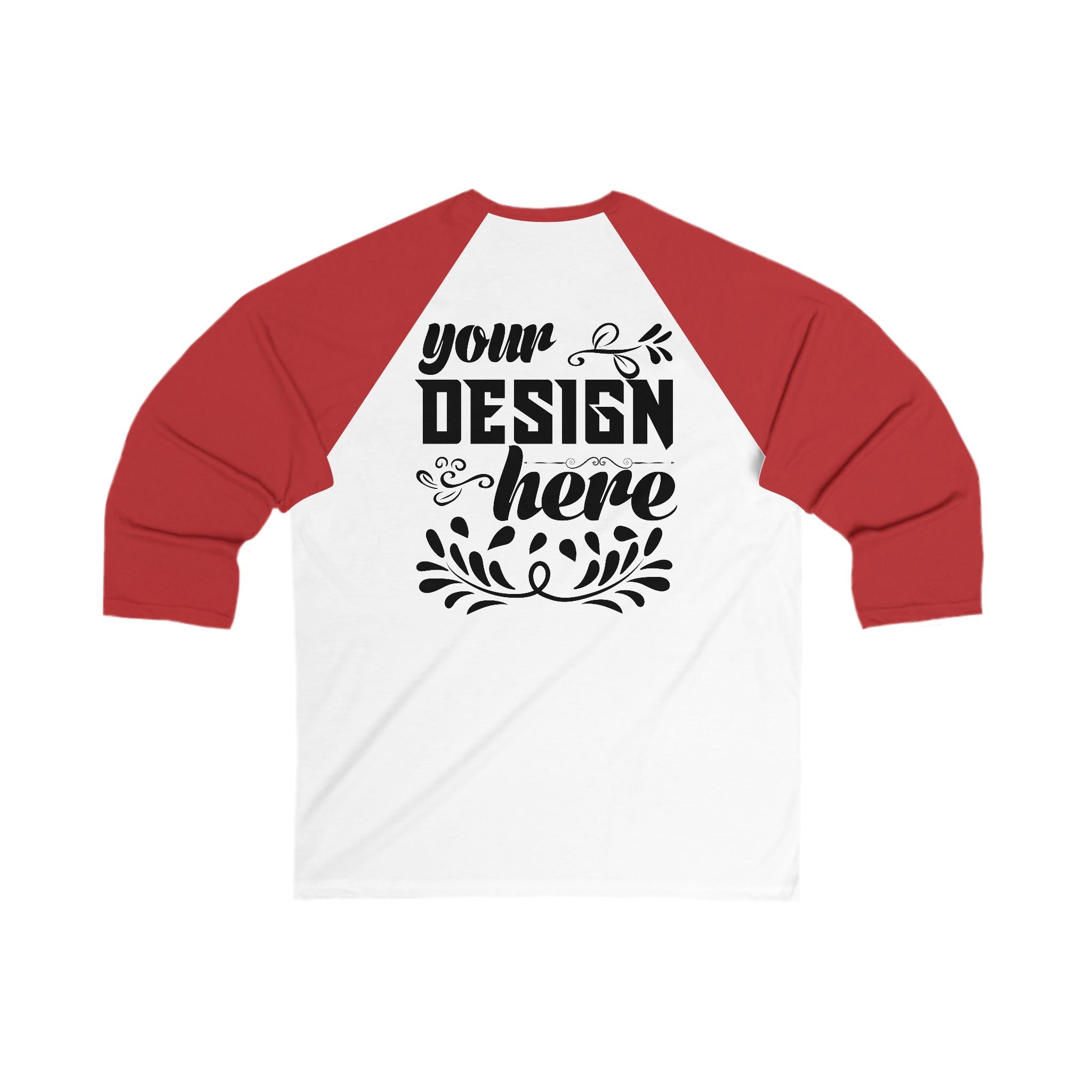 Customizable Bella+Canvas 3200 Unisex 3\4 Sleeve Baseball Tee Modern Fit