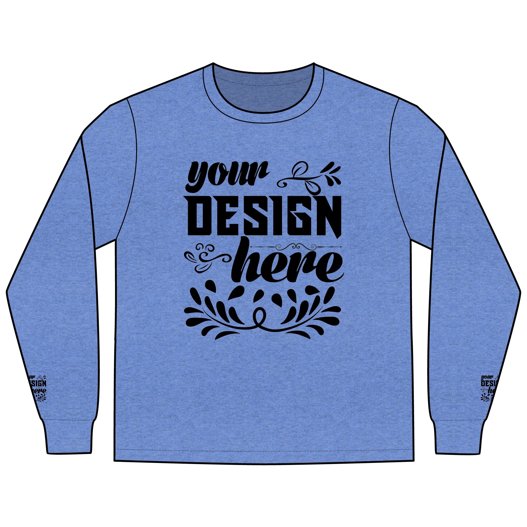 Customizable District DT109 Mens Lightweight Long Sleeve Tee Classic Fit