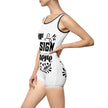 Customizable Womens Vintage One Piece Swimsuit U Back Boyshort