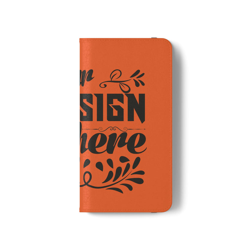 Customizable Flip Folio Phone Case With Card Slots Stand And Elastic Strap