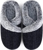 Women’s Fuzzy Memory Foam House Slippers – Indoor Outdoor Cozy Knit Slip-On with Plush Lining & Anti-Skid Rubber Sole