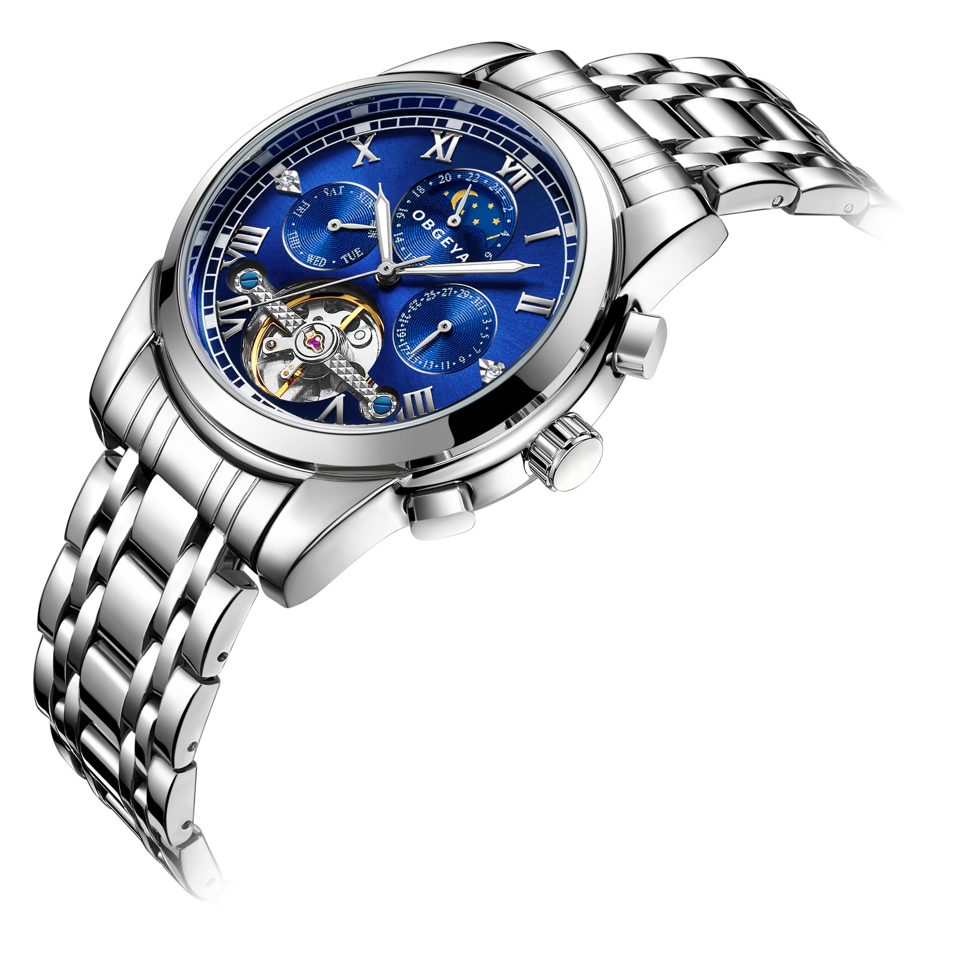 Nameria Automatic Moon Phase Watch Stainless Steel