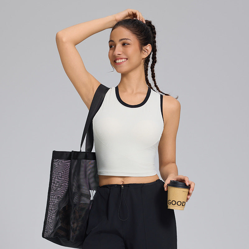 Nameria Seamless Fixed Cup Yoga Sports Bra