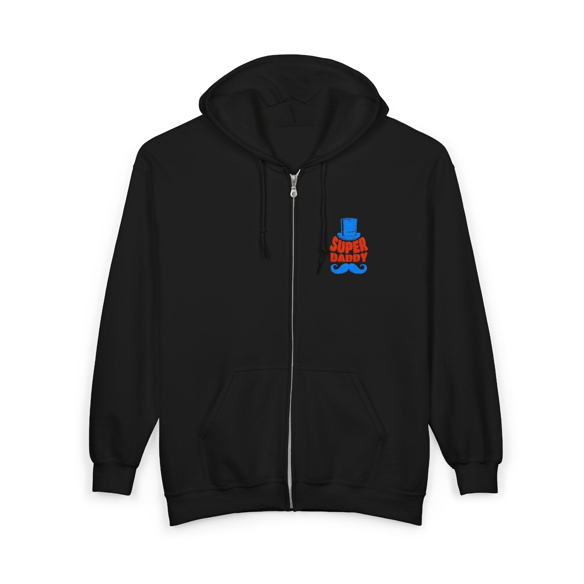 Gildan 18600 Unisex Full Zip Hoodie | Super Daddy Embroidery
