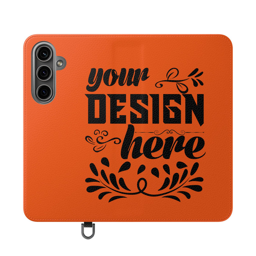 Customizable Flip Folio Phone Case With Card Slots Stand And Elastic Strap