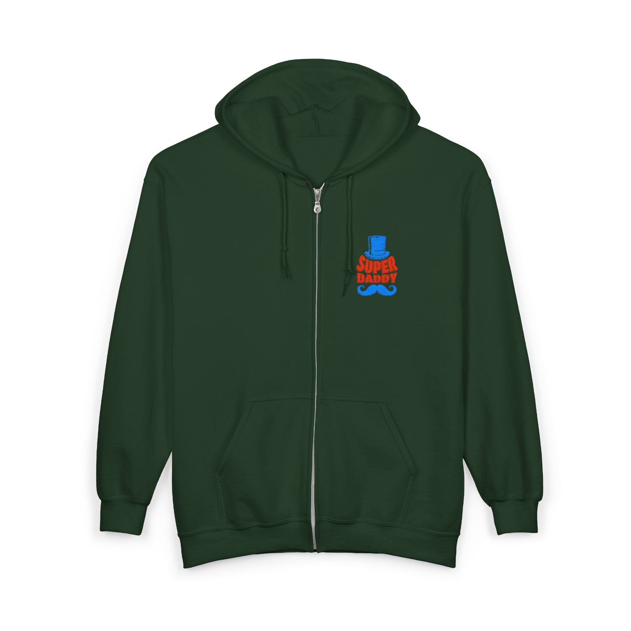 Gildan 18600 Unisex Full Zip Hoodie | Super Daddy Embroidery