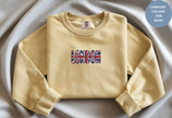 Unisex Garment-Dyed Sweatshirt with London Flag Embroidery