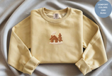 Unisex Garment-Dyed Sweatshirt with Cozy Cabin Embroidery