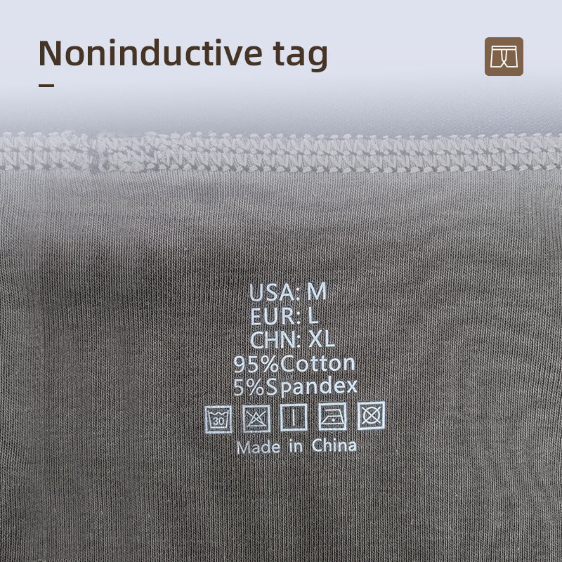 Nameria Men's Mid Waist Rib Cotton Boxer Briefs Solid Color